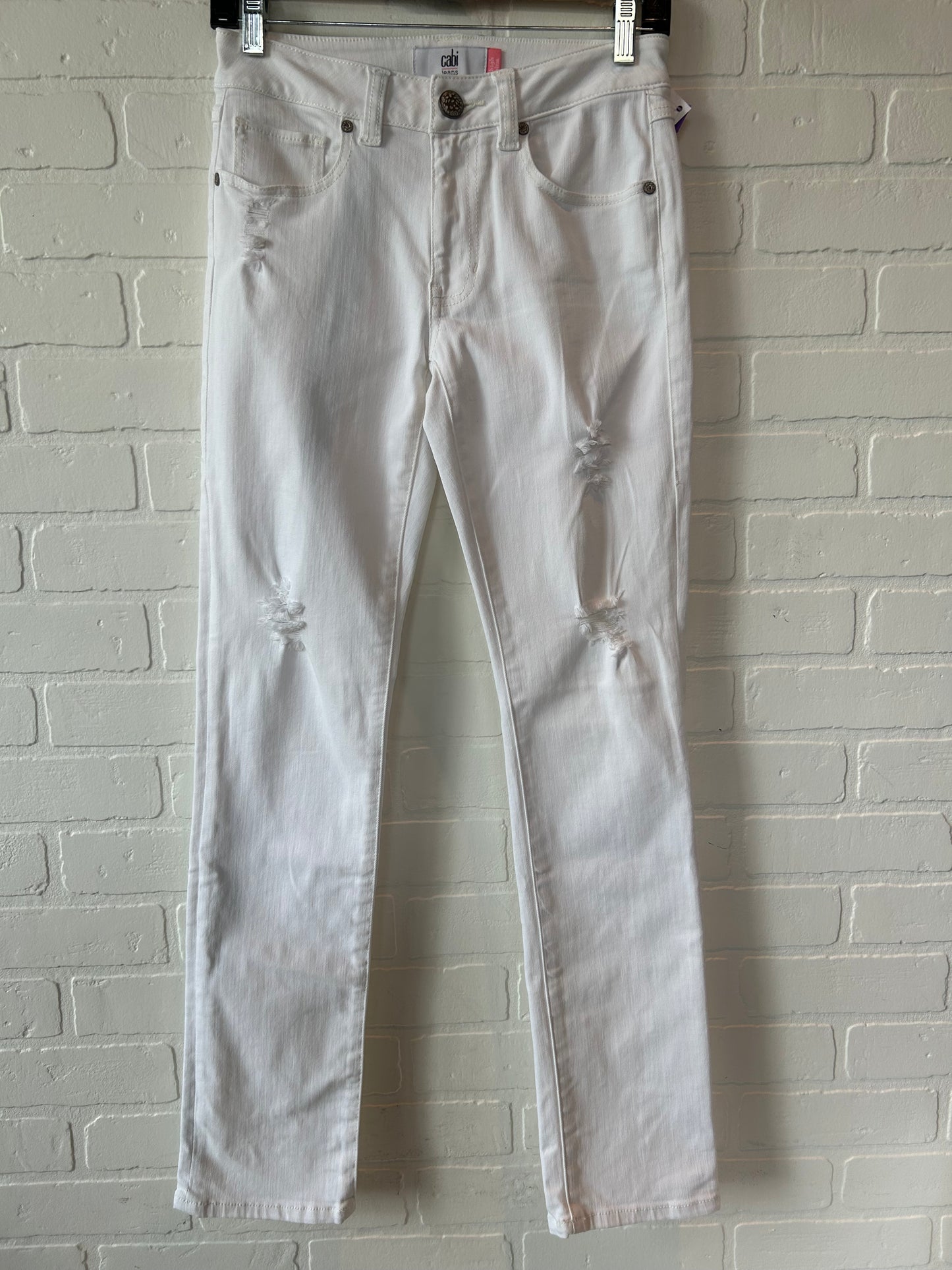 White Denim Jeans Skinny Cabi, Size 0