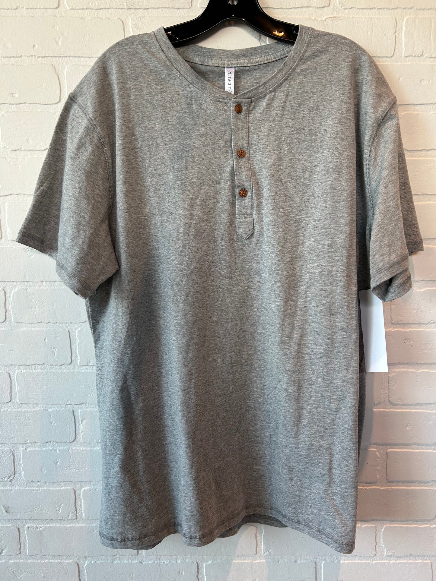 Grey Top Short Sleeve Basic Nitagut, Size 2x