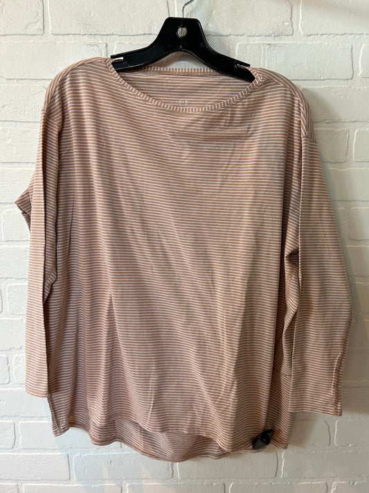 Brown & White Athletic Top Long Sleeve Crewneck Lululemon, Size S