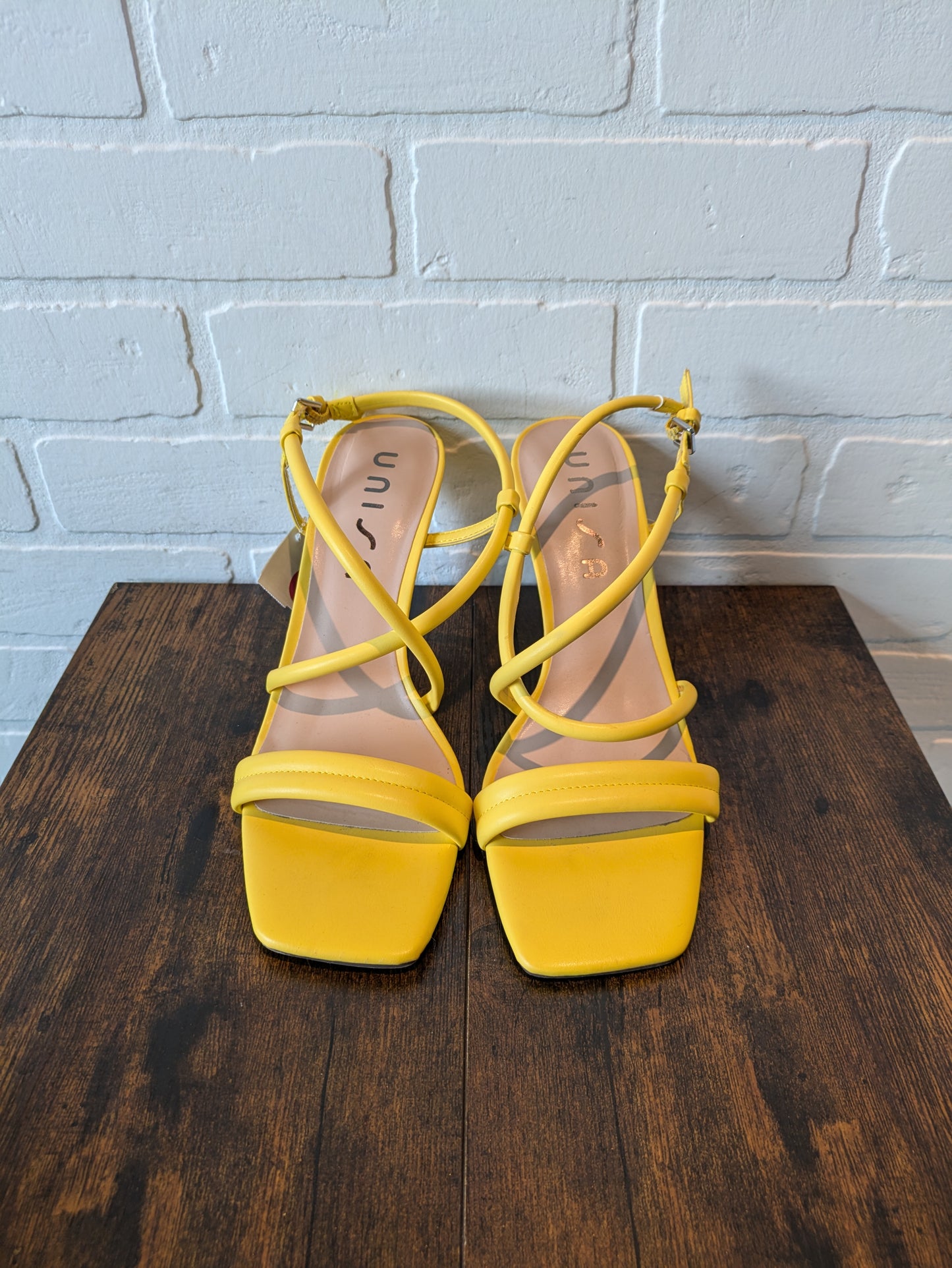 Yellow Sandals Heels Stiletto Unisha, Size 10