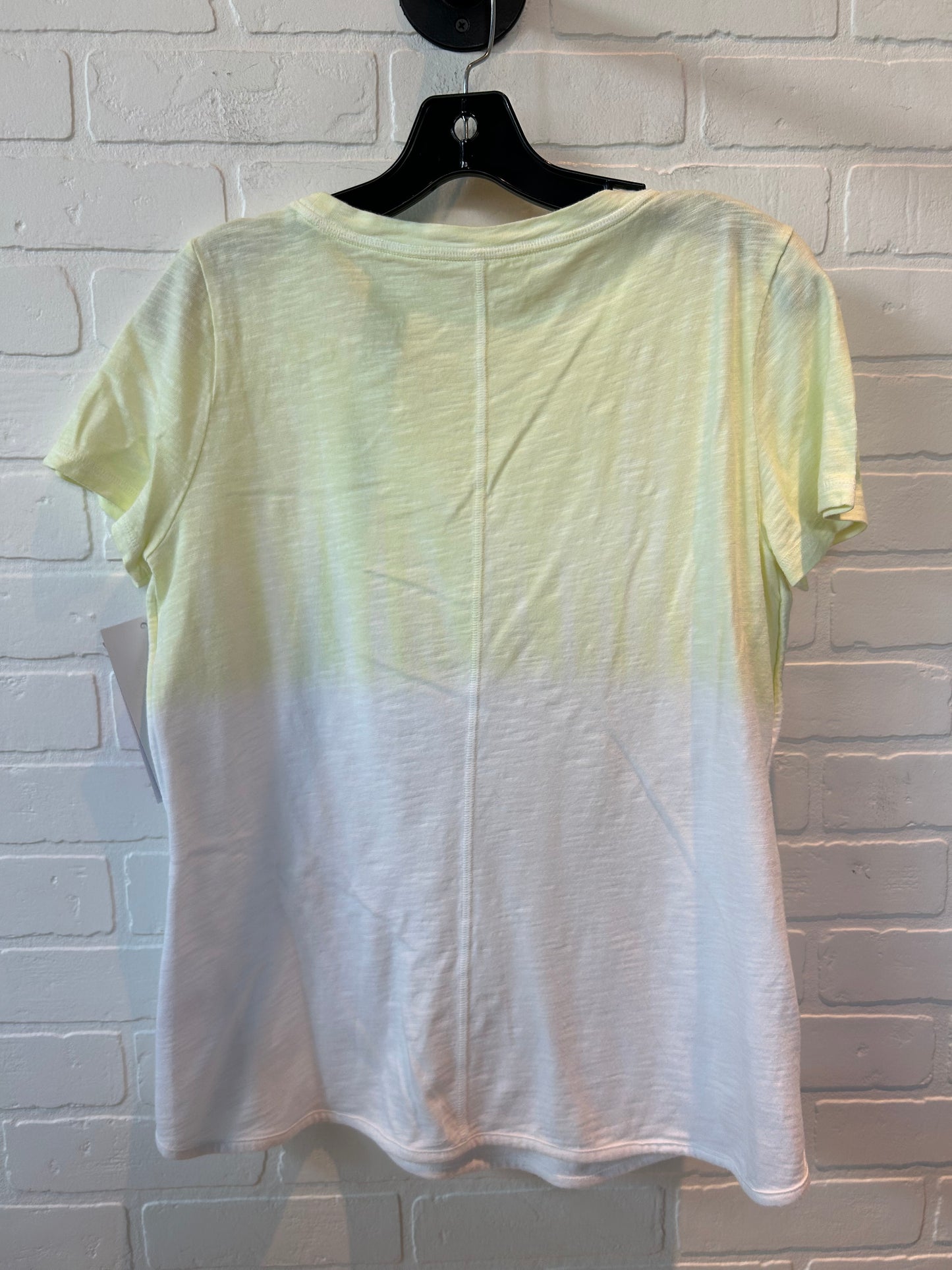 Athletic Top Short Sleeve By Talbots In White & Yellow, Size: M