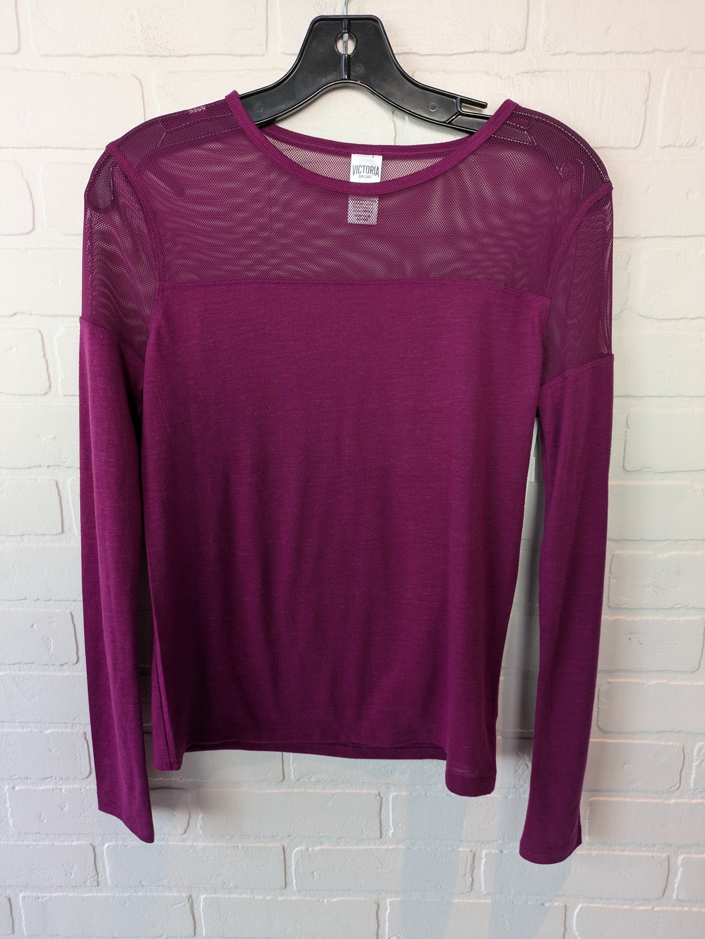 Athletic Top Long Sleeve Collar By Victorias Secret In Purple, Size: Xs