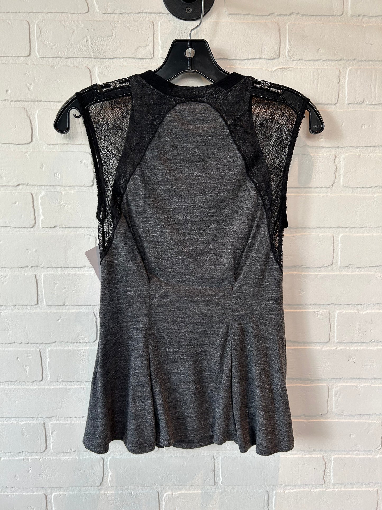 Top Short Sleeve By Rebecca Taylor In Black & Grey, Size: Xs