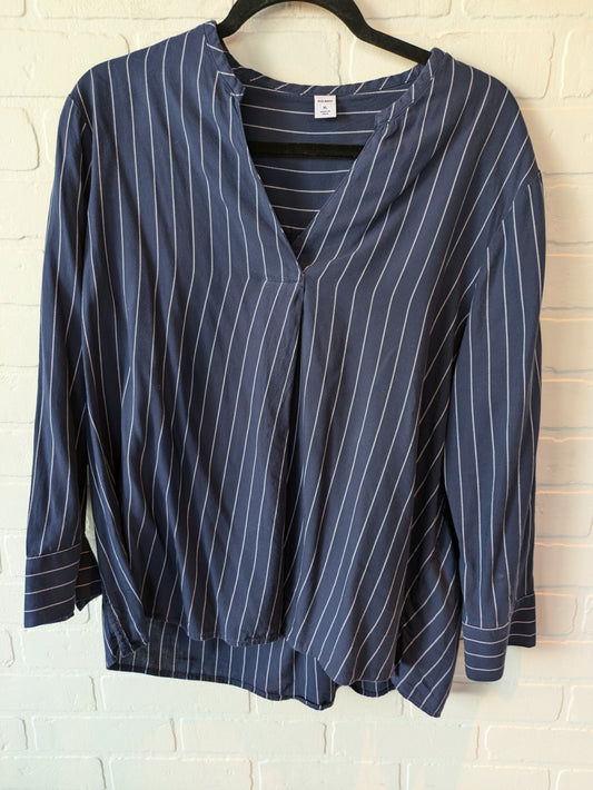 Top Long Sleeve By Old Navy In Blue & White, Size: Xl