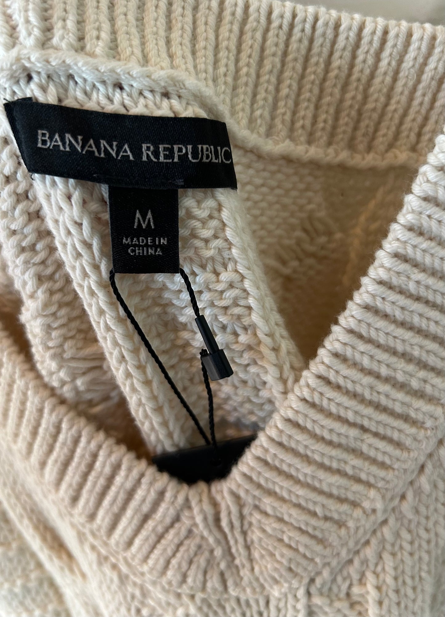 Vest Sweater By Banana Republic In Cream, Size: M