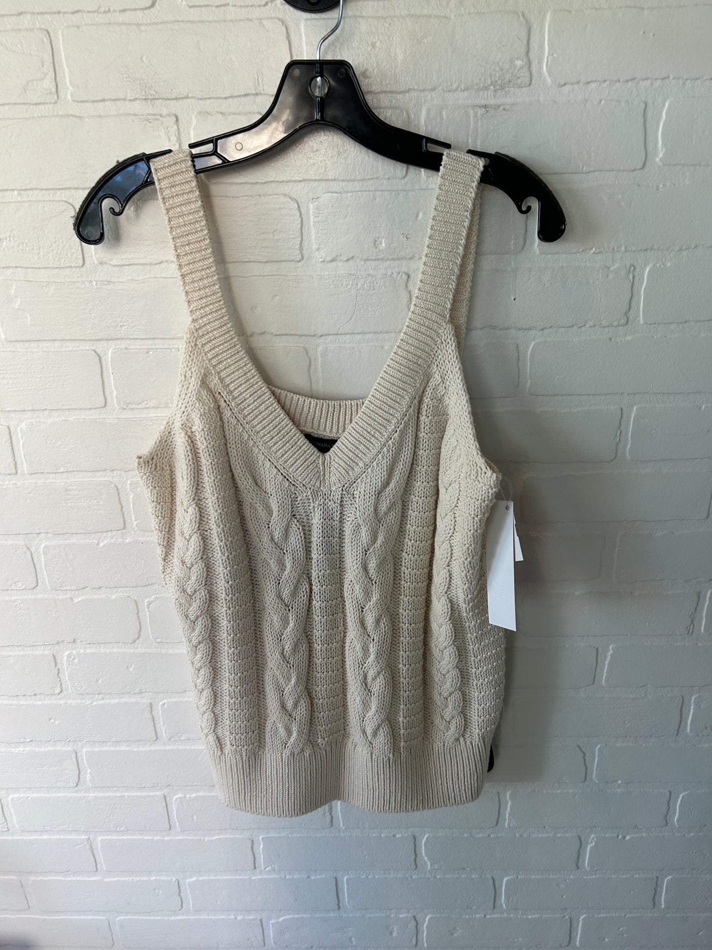 Vest Sweater By Banana Republic In Cream, Size: M