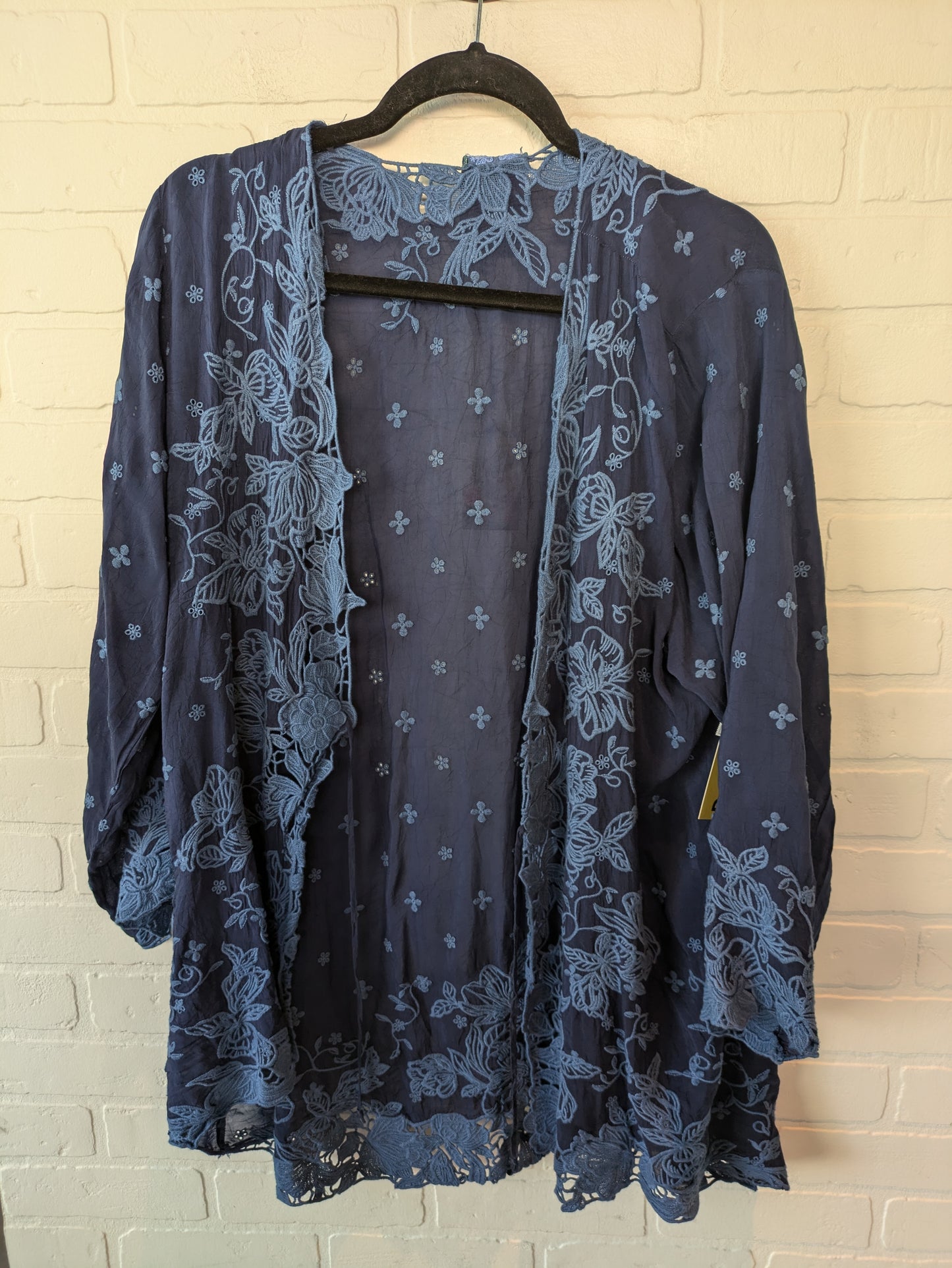 Kimono Designer By Johnny Was In Blue, Size: Xl