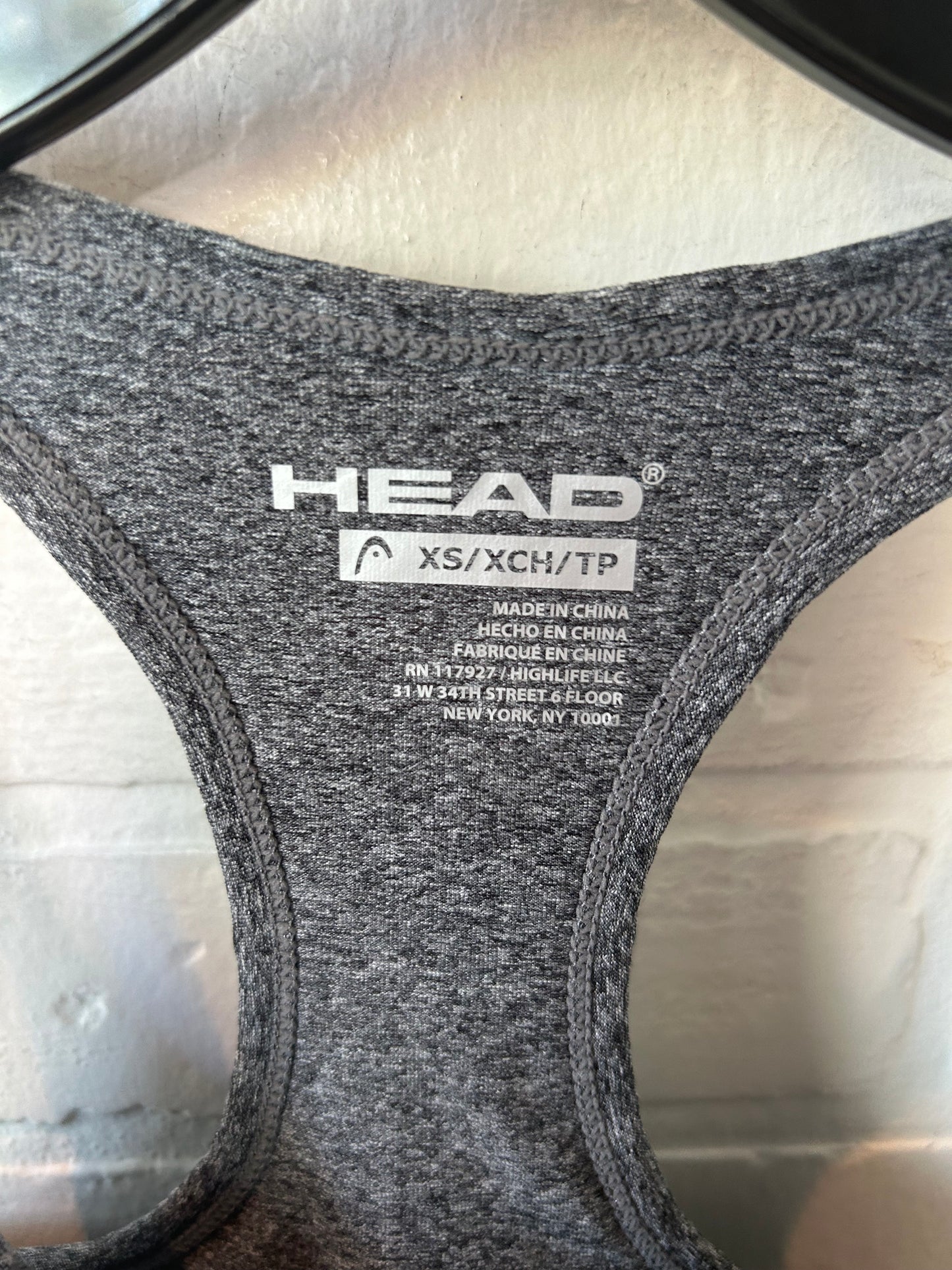 Athletic Tank Top By Head In Grey, Size: Xs