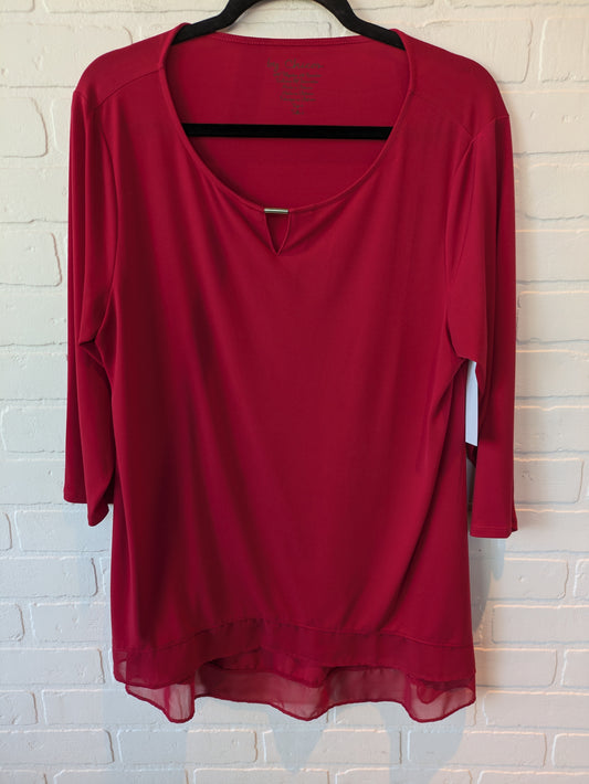 Top Long Sleeve By Chicos In Red, Size: L