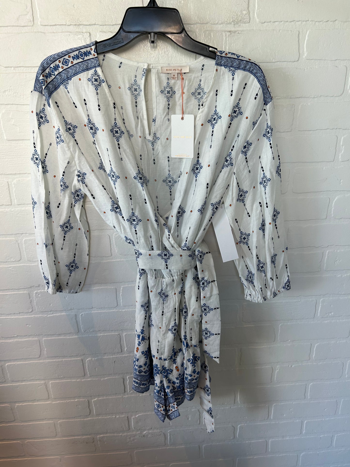 Romper By Skies Are Blue In Blue & White, Size: M