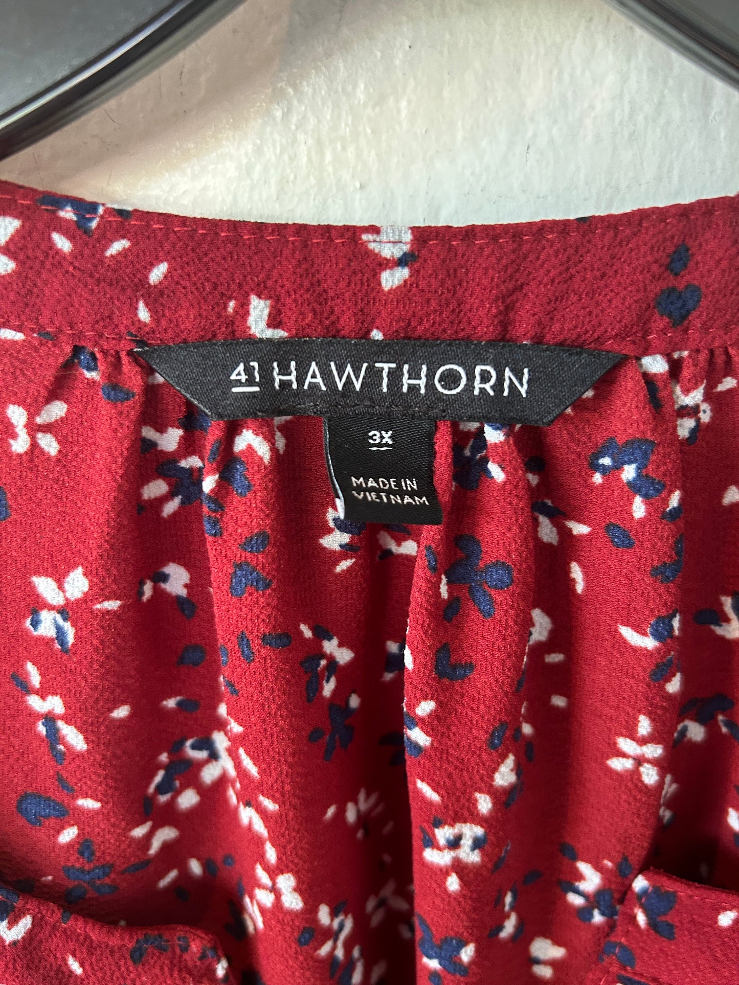 Top Short Sleeve By 41 Hawthorn In Red, Size: 3x