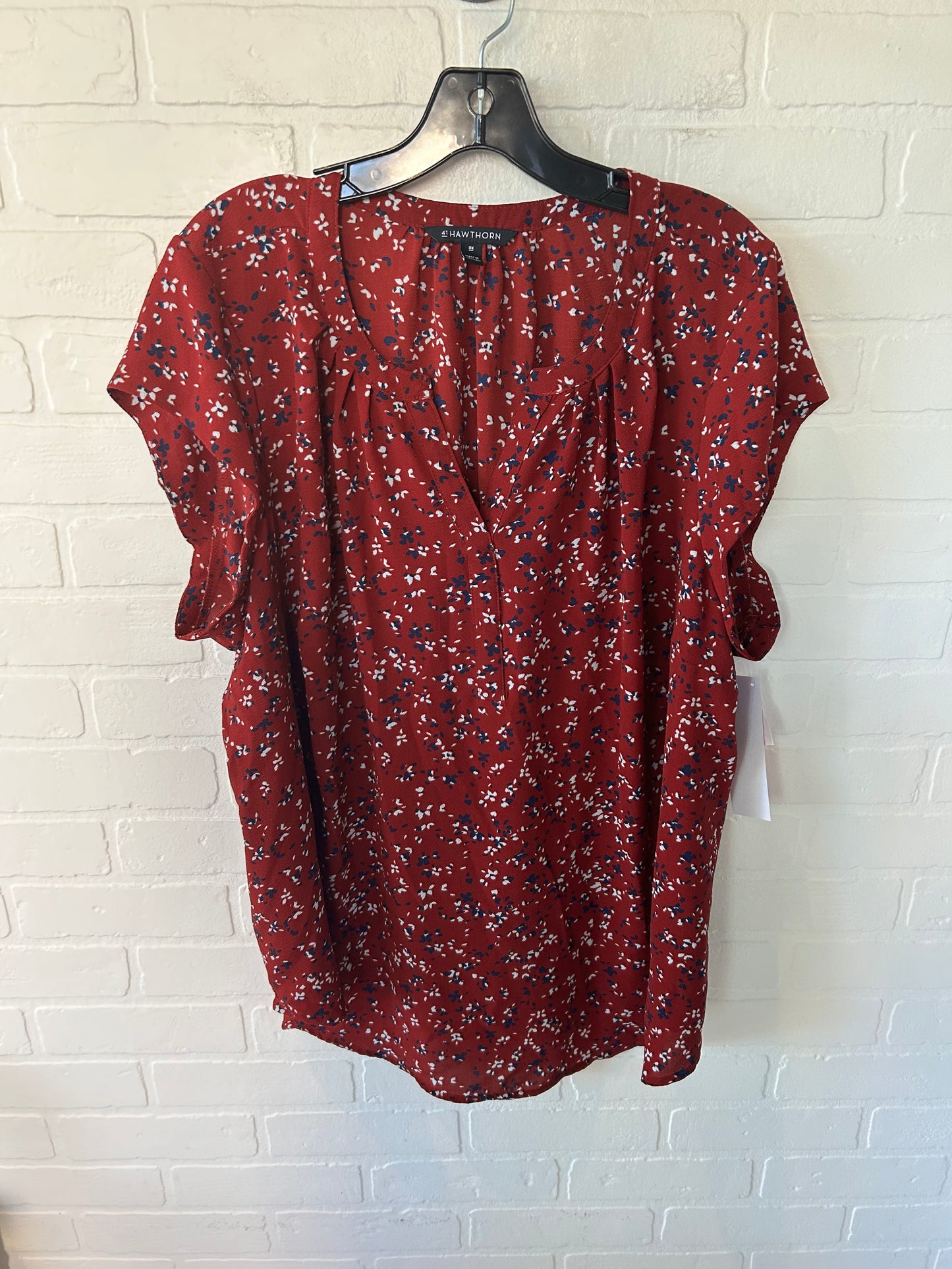 Top Short Sleeve By 41 Hawthorn In Red, Size: 3x