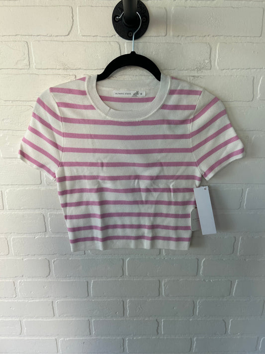 Sweater Short Sleeve By Altard State In Pink & White, Size: S