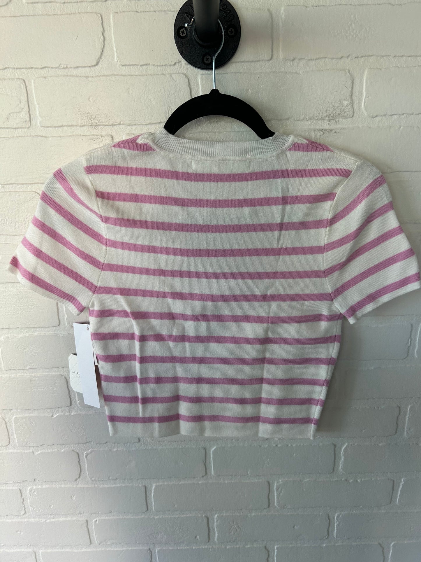 Sweater Short Sleeve By Altard State In Pink & White, Size: S