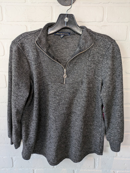 Top Long Sleeve By Adrienne Vittadini In Grey, Size: S