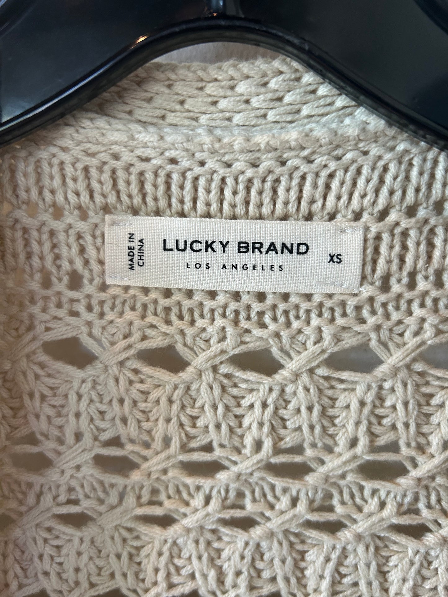 Sweater Cardigan By Lucky Brand In Tan, Size: Xs