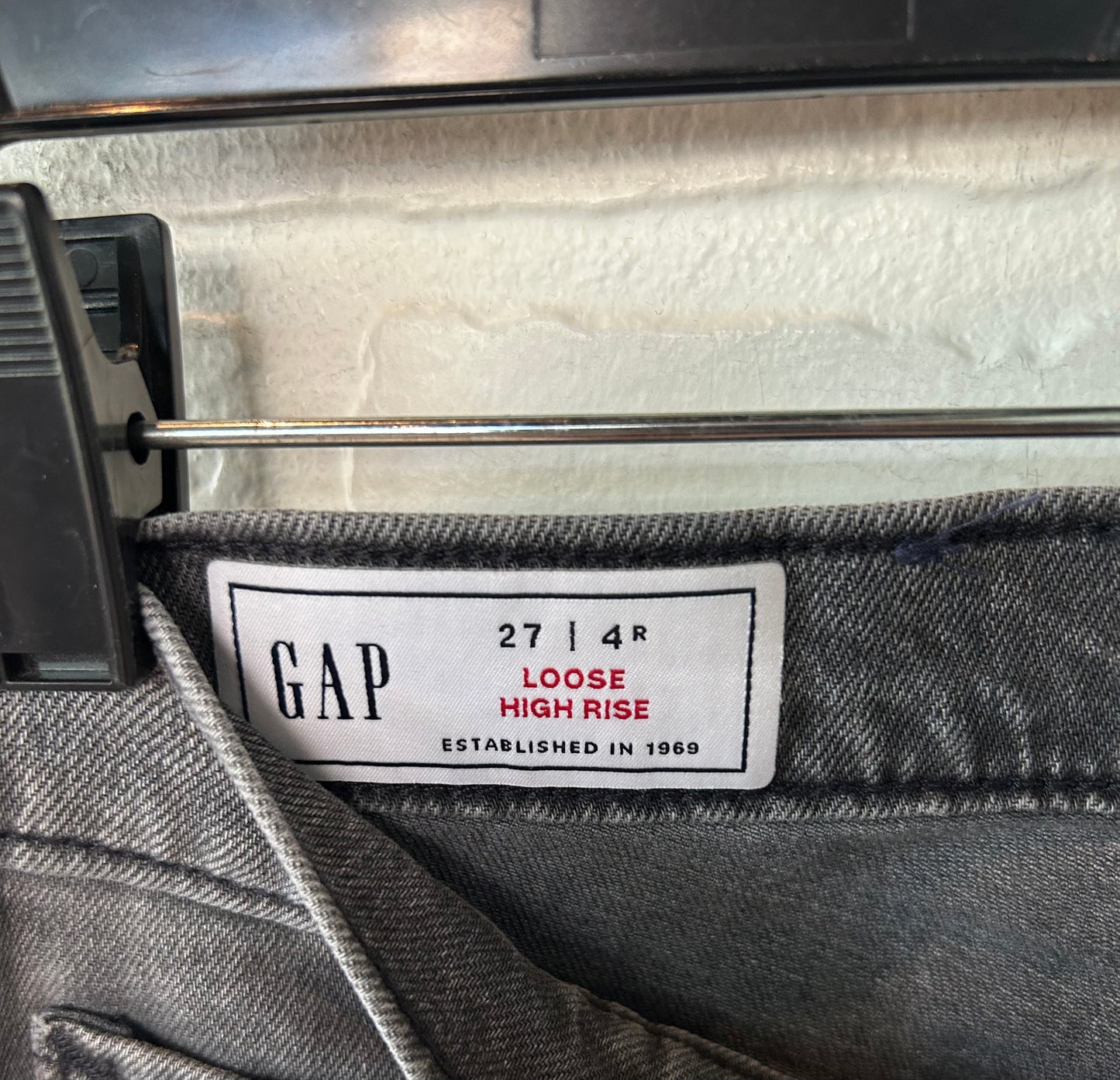 Jeans Straight By Gap In Black Denim, Size: 4