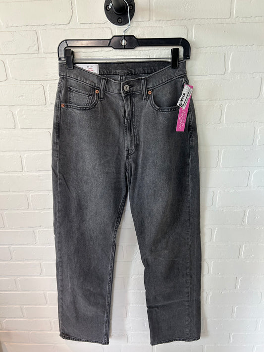 Jeans Straight By Gap In Black Denim, Size: 4