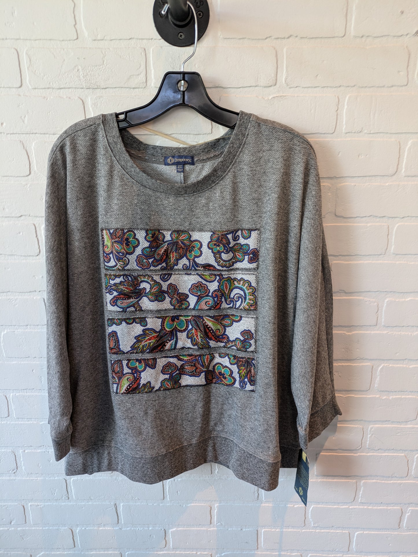 Sweatshirt Crewneck By Democracy In Grey, Size: 2x