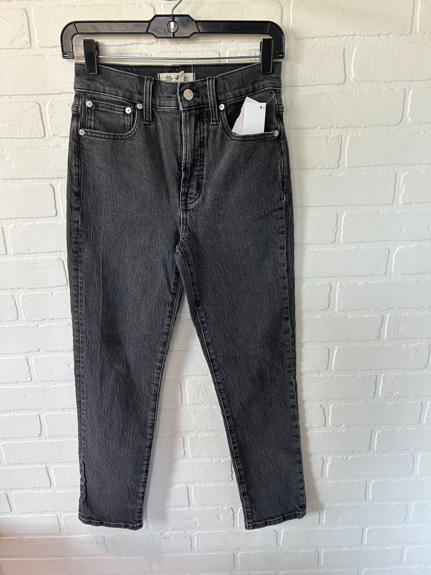 Jeans Straight By Madewell In Black Denim, Size: 0