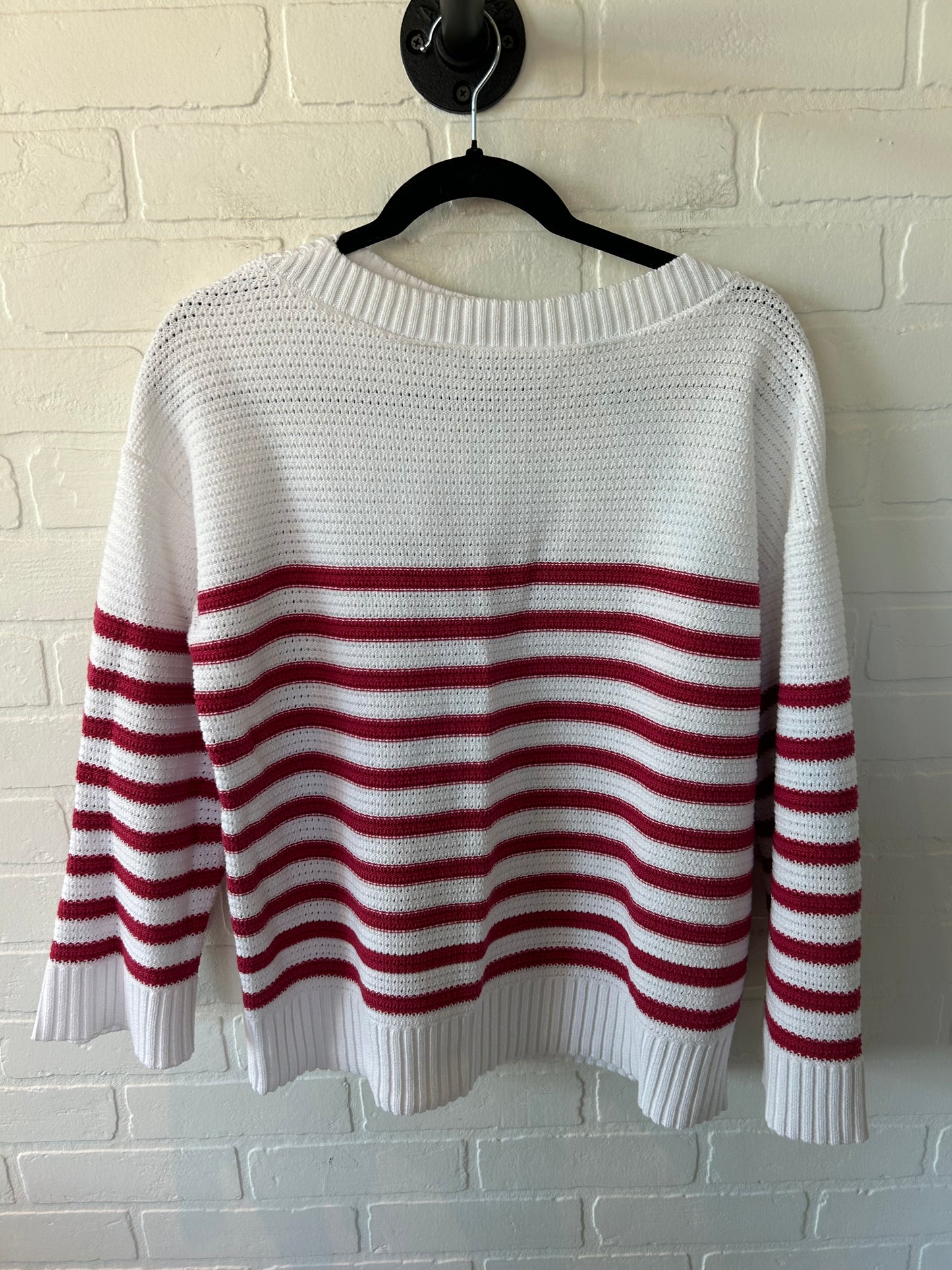 Sweater By Loft In Red & White, Size: S