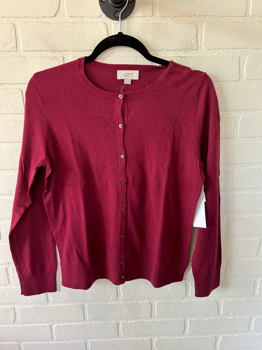 Sweater Cardigan By Loft In Red, Size: M