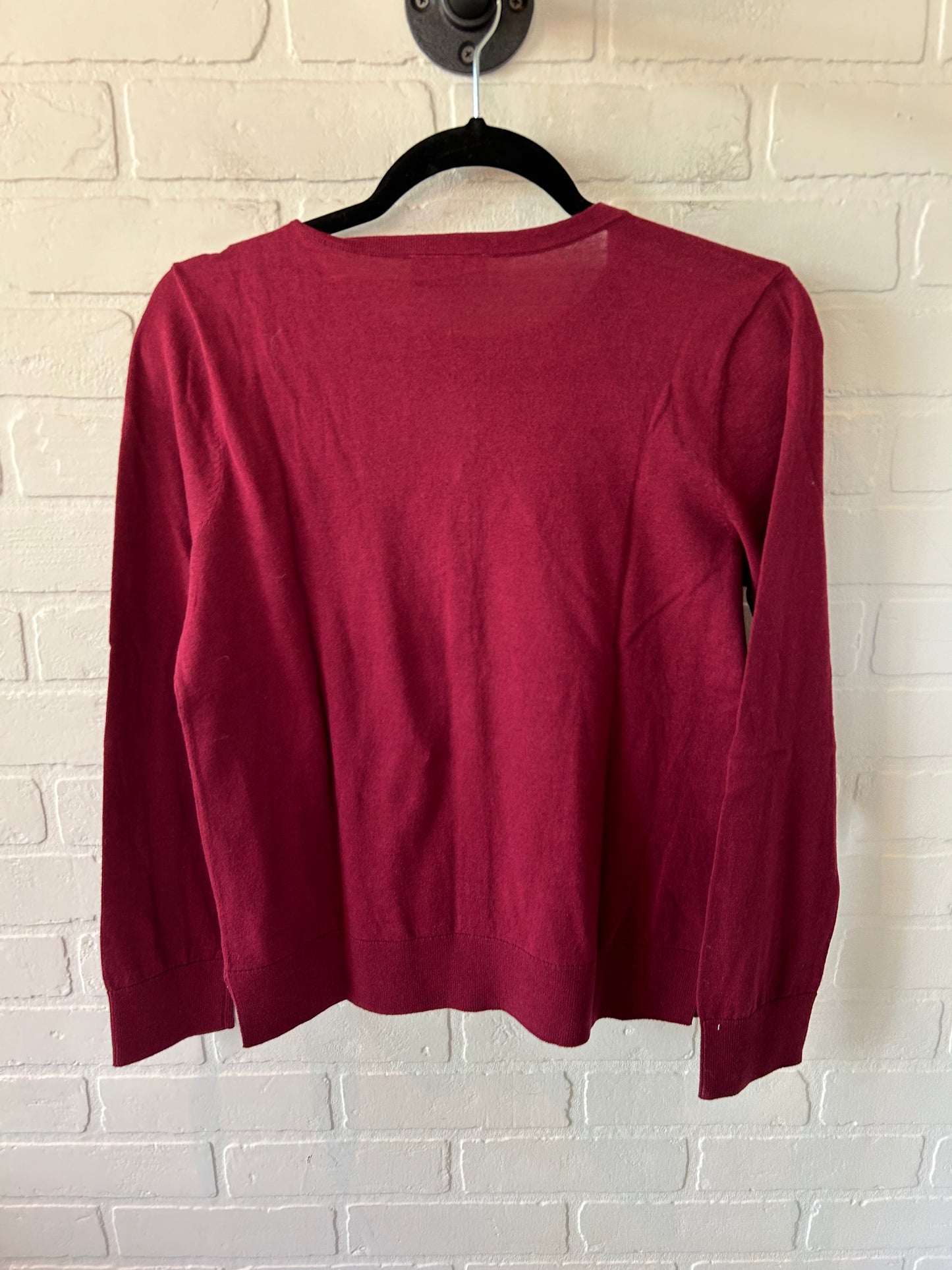 Sweater Cardigan By Loft In Red, Size: M