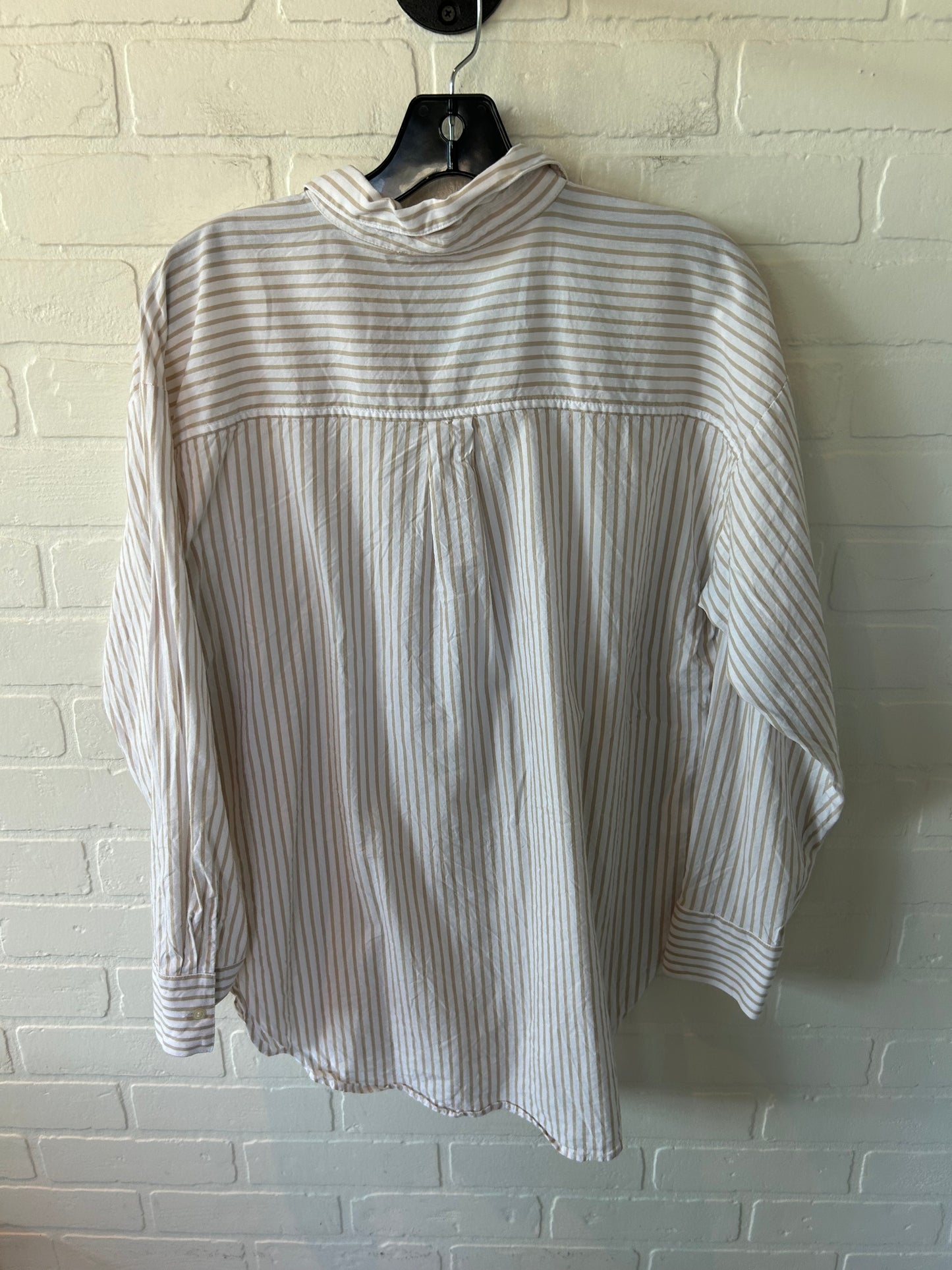 Top Long Sleeve By Loft In Brown & White, Size: M