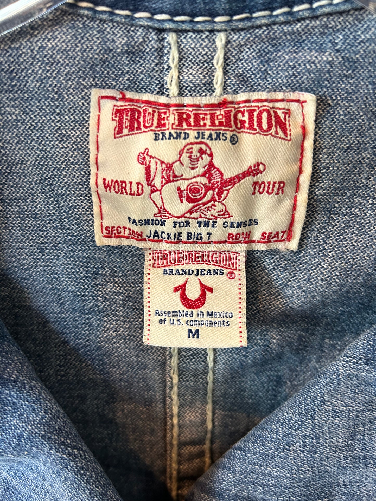 Jacket Denim By True Religion In Blue Denim, Size: M