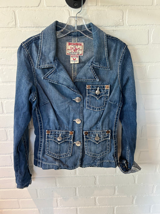 Jacket Denim By True Religion In Blue Denim, Size: M