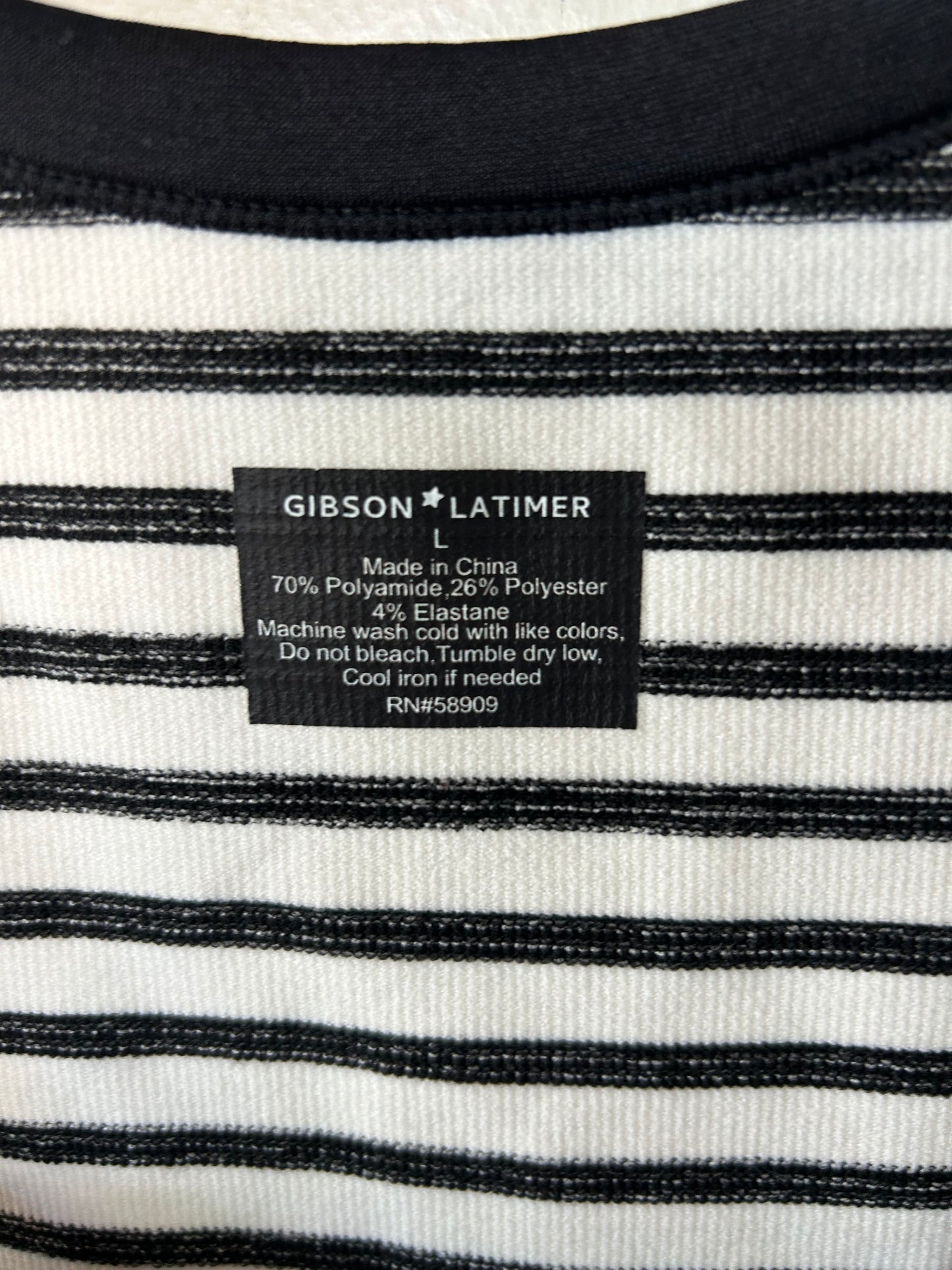 Top Sleeveless By Gibson And Latimer In Black & White, Size: L