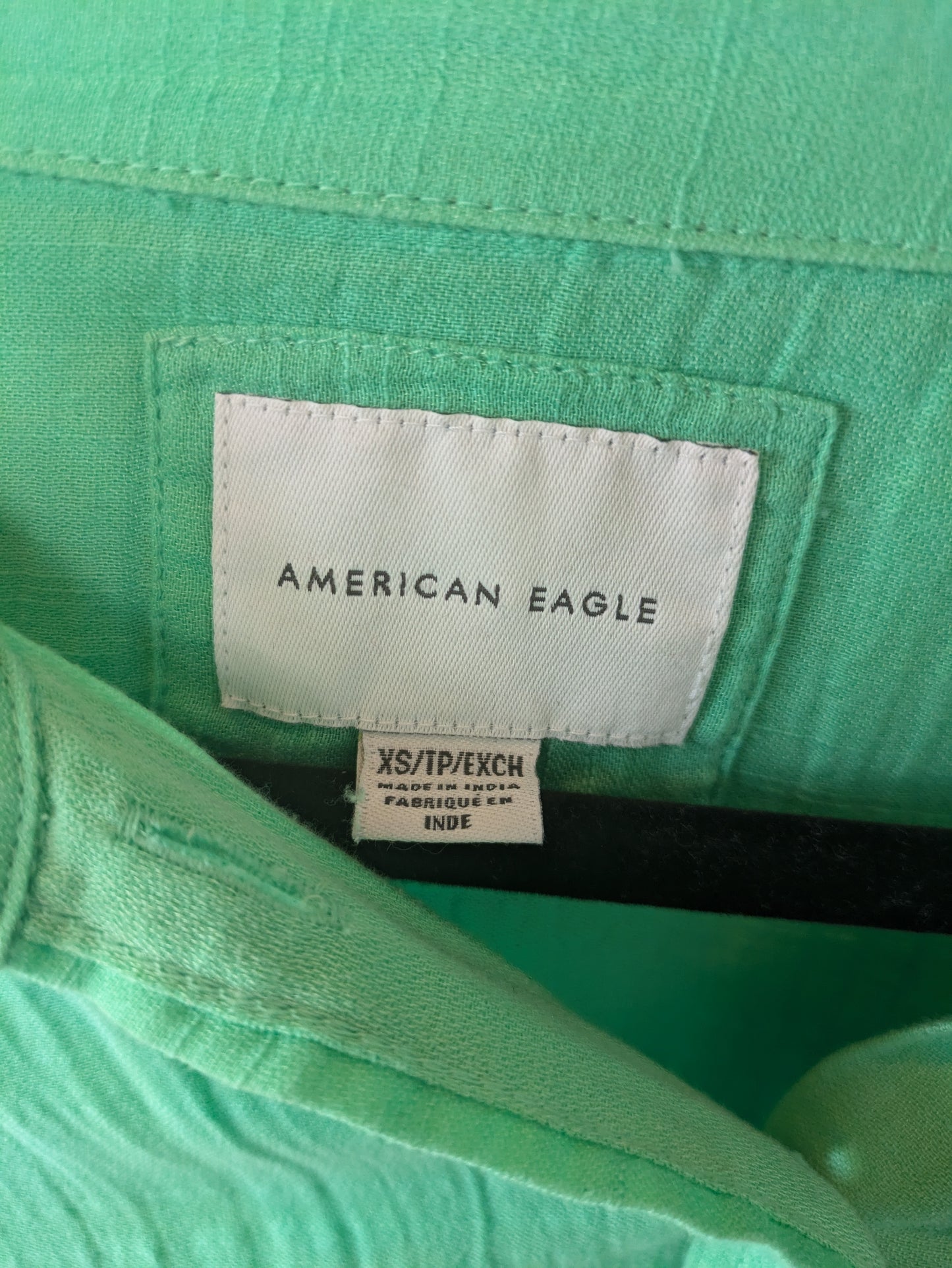 Top Long Sleeve By American Eagle In Green, Size: Xs