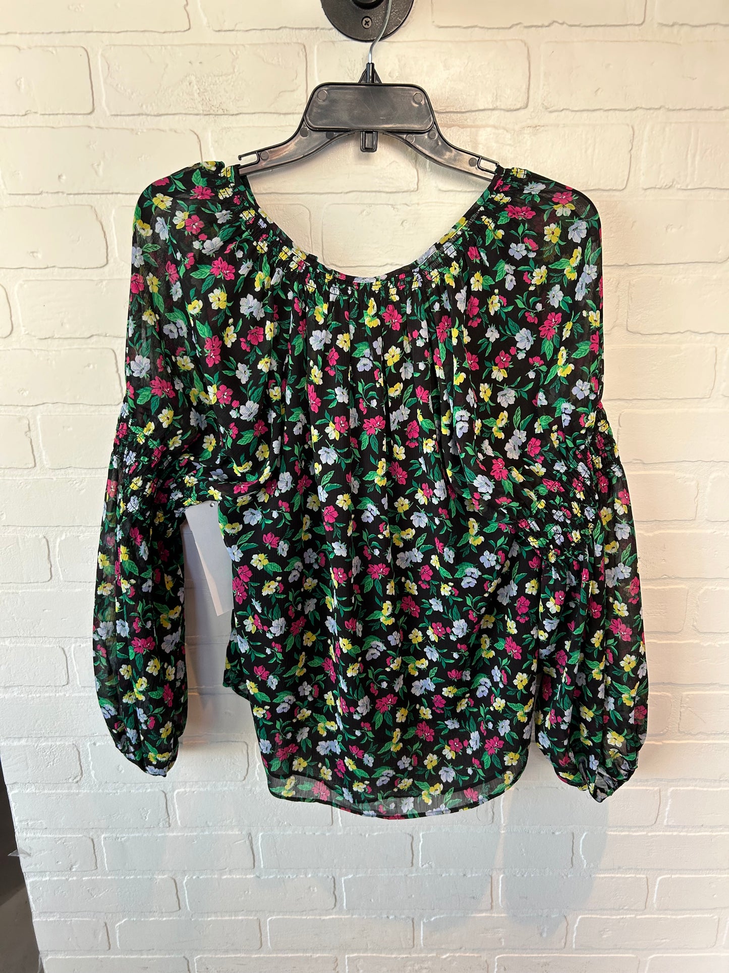 Top Long Sleeve By Ann Taylor In Black & Green, Size: S