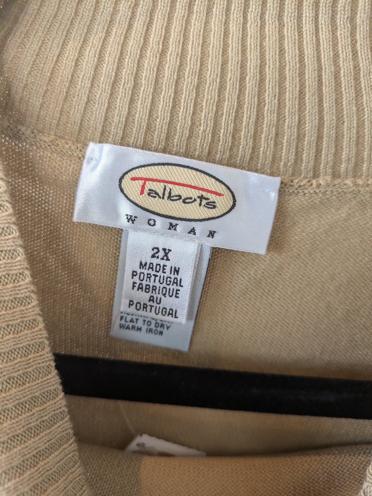 Sweater By Talbots In Tan, Size: 2x