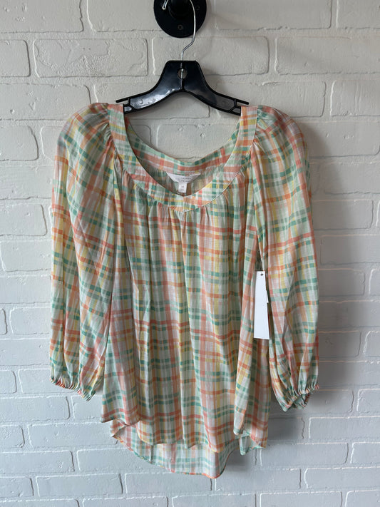 Top Long Sleeve By Lc Lauren Conrad In Green & Orange, Size: M