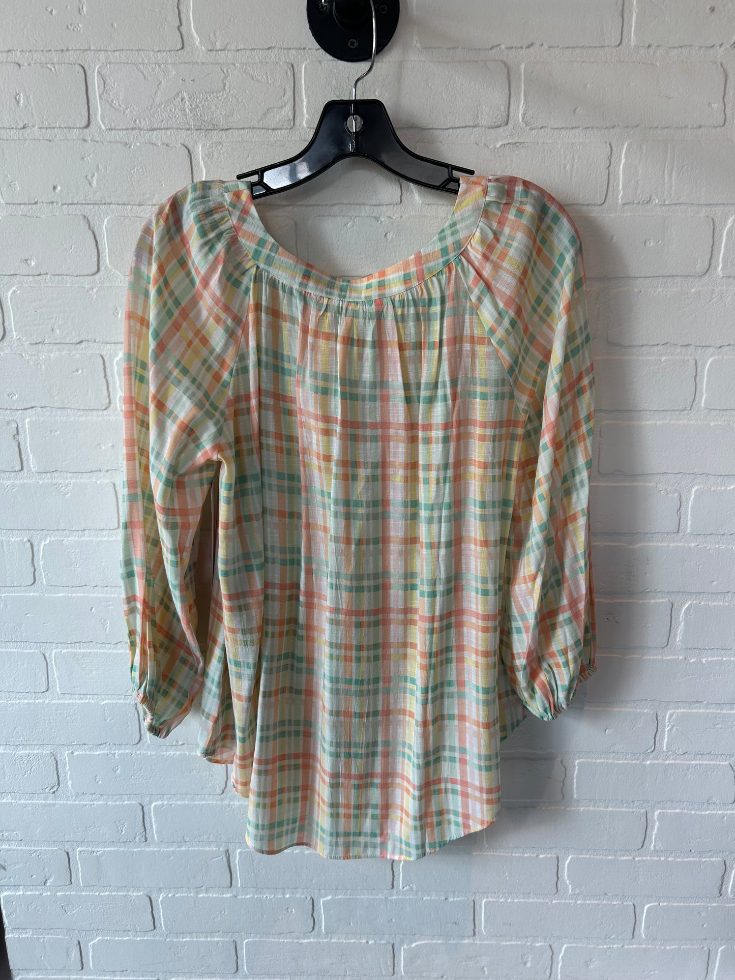 Top Long Sleeve By Lc Lauren Conrad In Green & Orange, Size: M