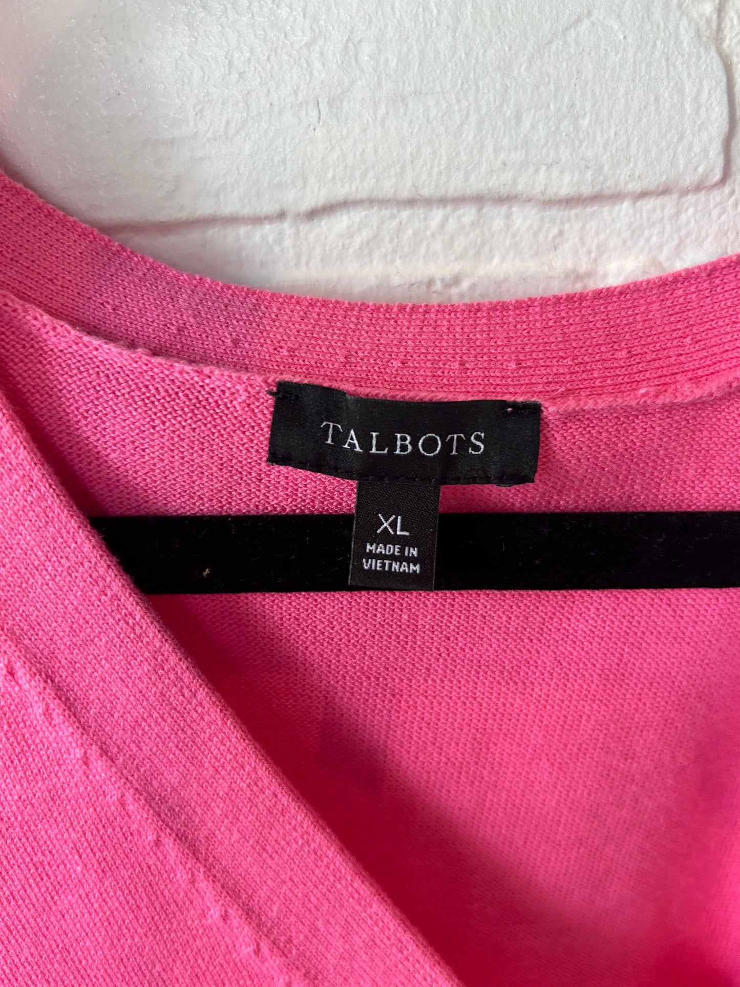 Sweater Cardigan By Talbots In Pink, Size: Xl