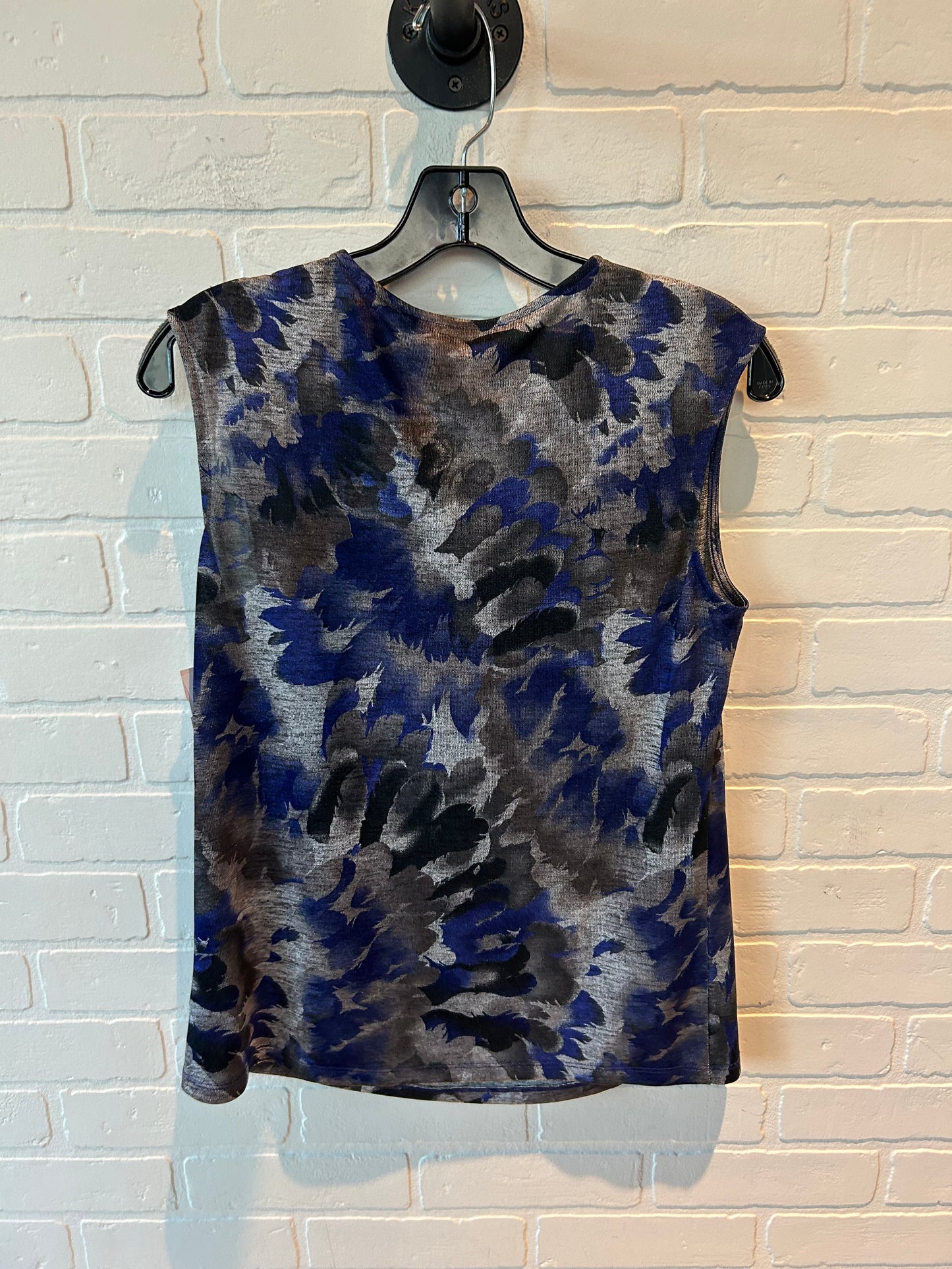 Top Sleeveless By Kasper In Black & Blue, Size: M