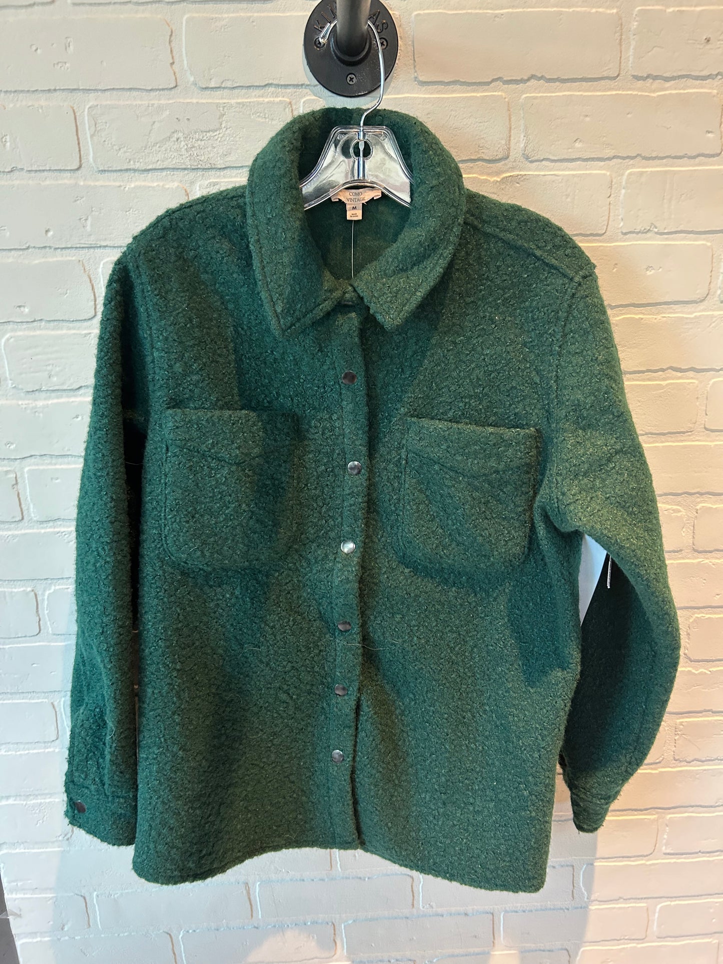 Jacket Shirt By Como Vintage In Green, Size: M