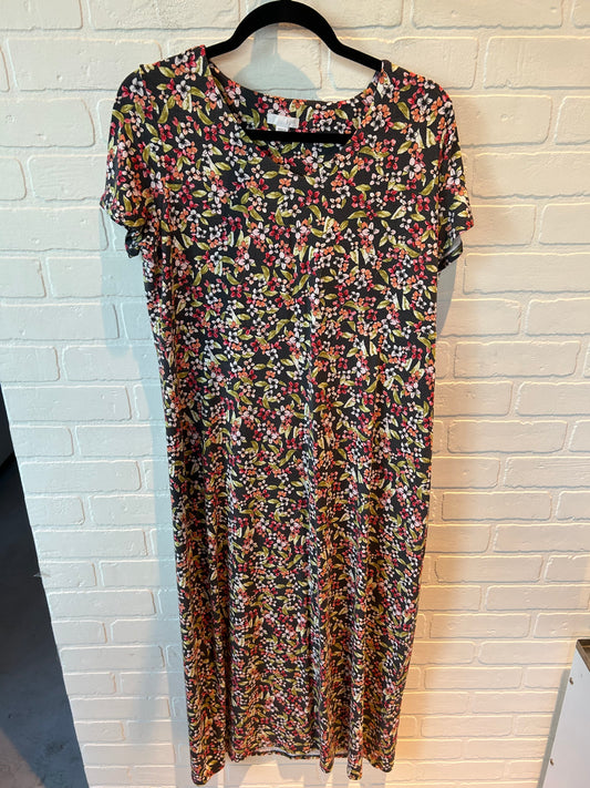 Dress Casual Maxi By J. Jill In Grey & Pink, Size: M