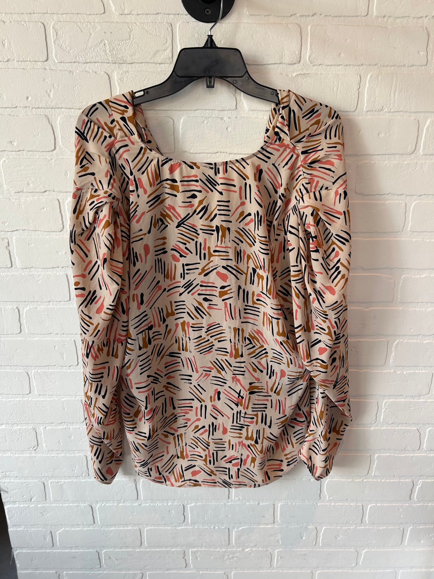 Top Long Sleeve By Cabi In Pink & Tan, Size: L