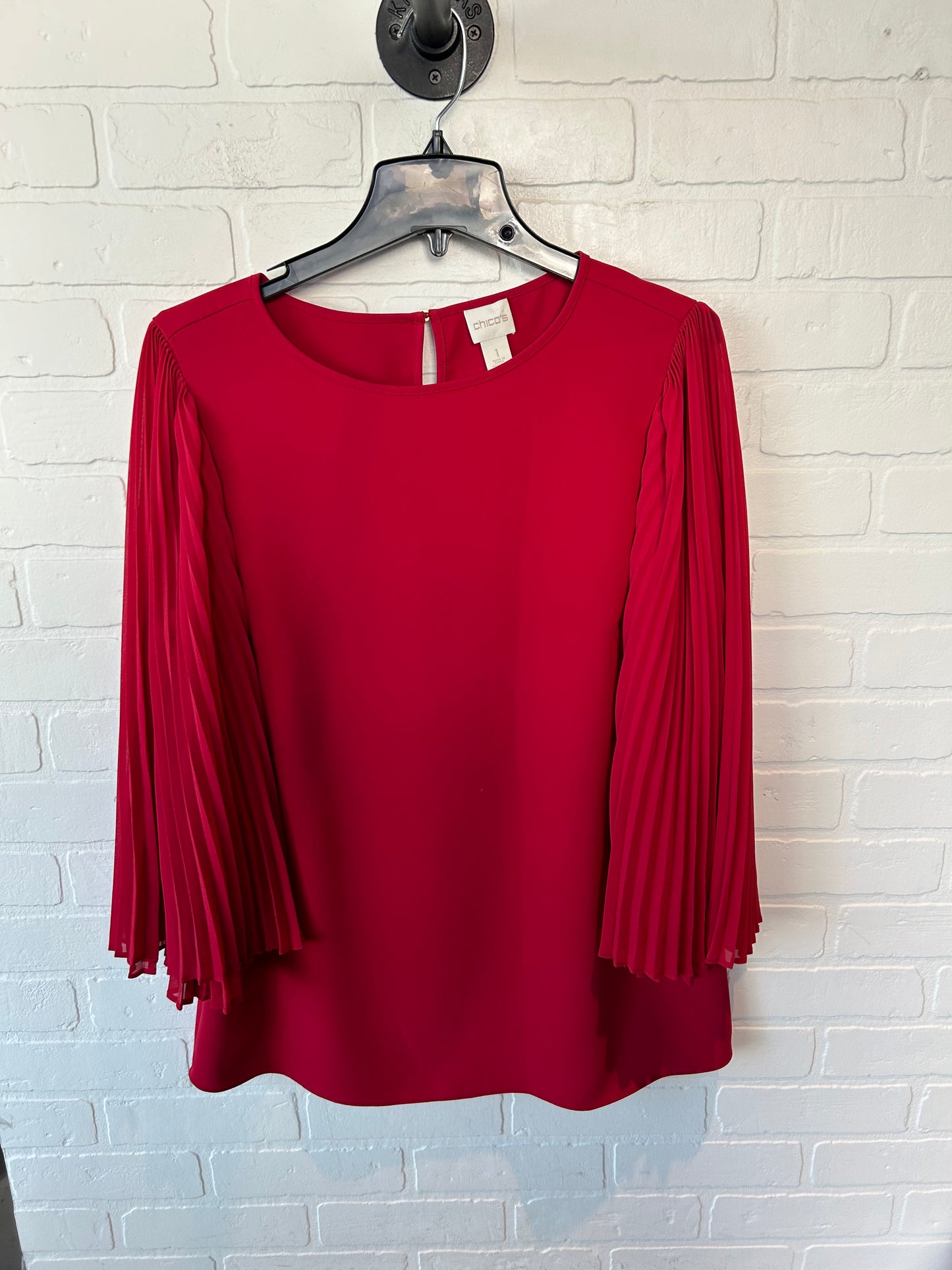 Top Long Sleeve By Chicos In Red, Size: M