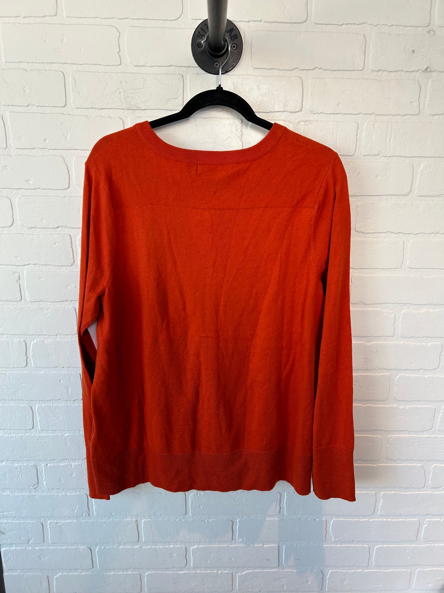 Sweater Cardigan By Eddie Bauer In Orange, Size: Xl