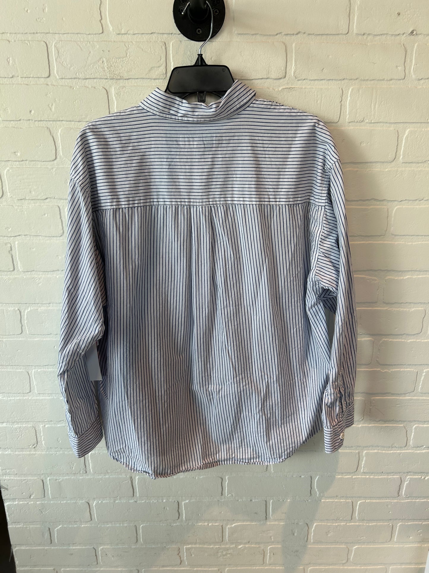 Top Long Sleeve By Thread And Supply In Blue & White, Size: M