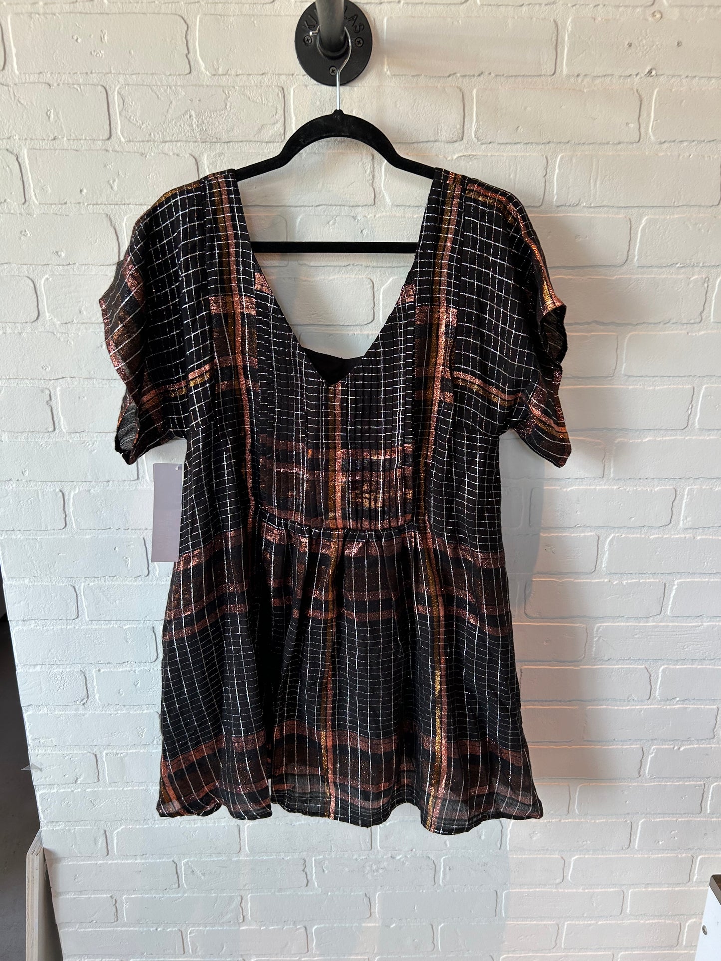 Tunic Short Sleeve By Free People In Black & Brown, Size: Xs