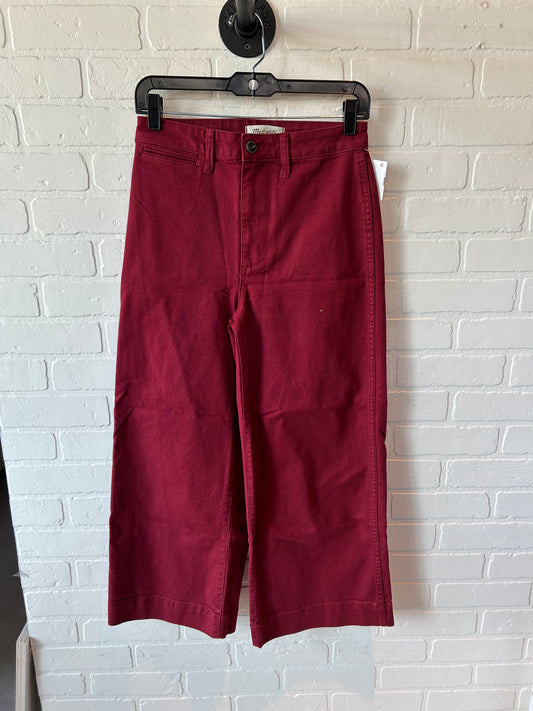 Pants Wide Leg By Madewell In Red, Size: 2