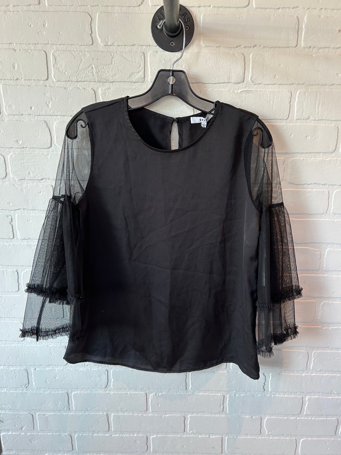 Top Long Sleeve By Ro & De In Black, Size: S