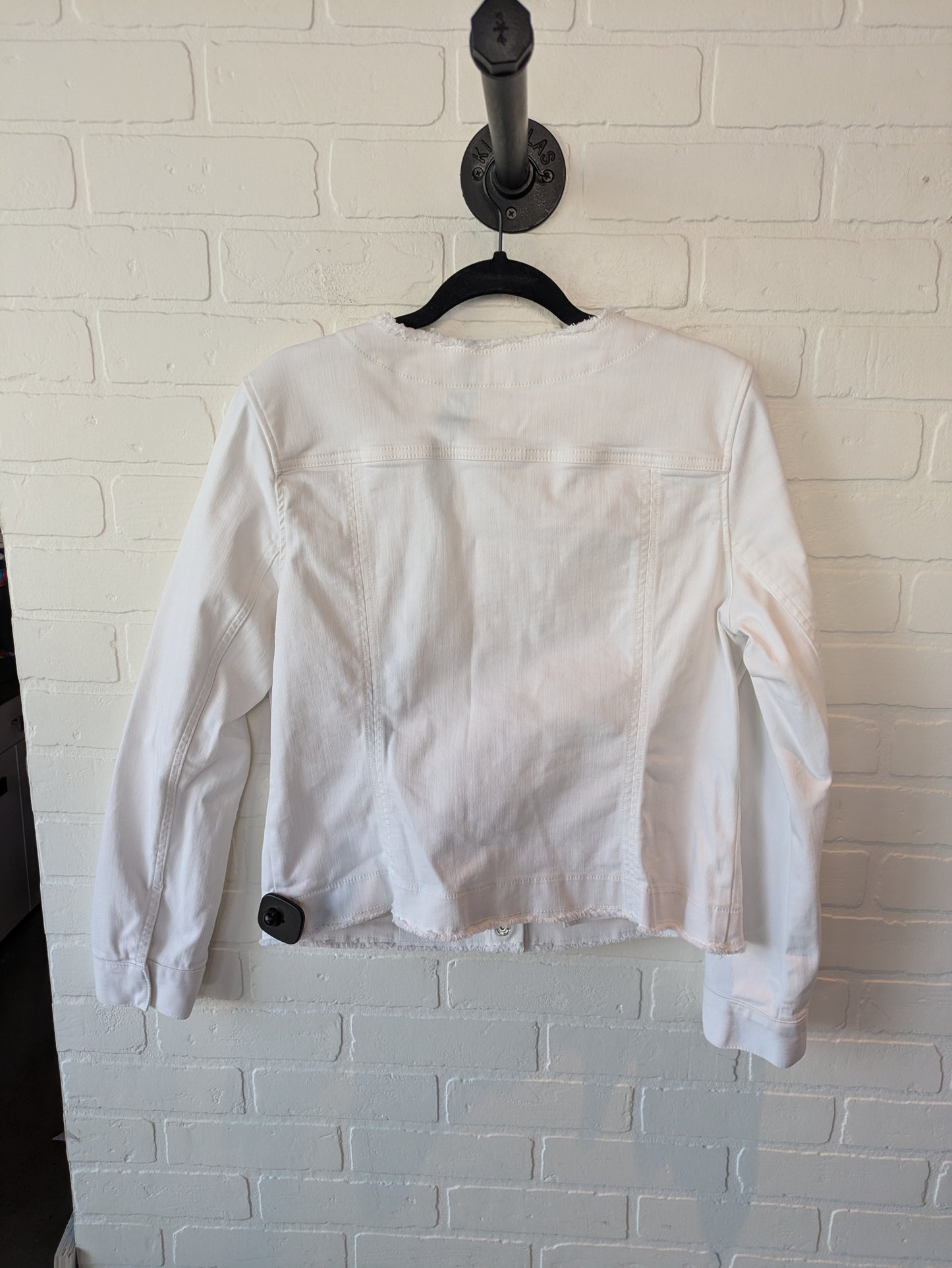 Jacket Denim By Cabi In White Denim, Size: M