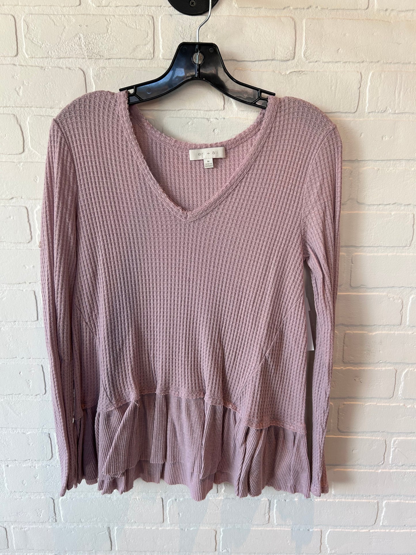 Top Long Sleeve By Eri + Ali In Purple, Size: M