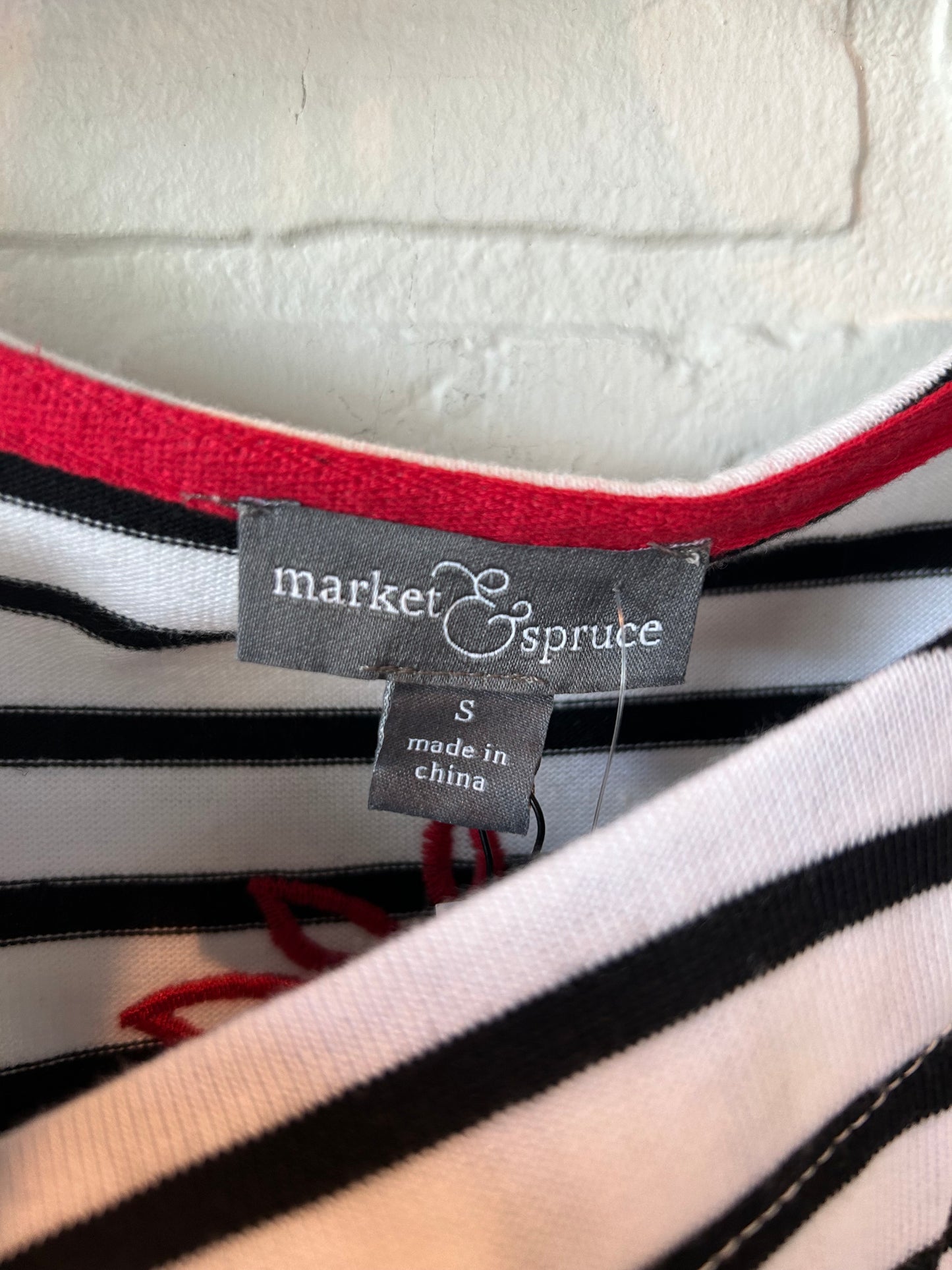 Top Short Sleeve By Market & Spruce In Black & White, Size: S